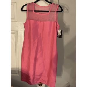 Russell Scott Signature, Shift Pink 100%-Silk Mesh-Neckline Size 6, NWT